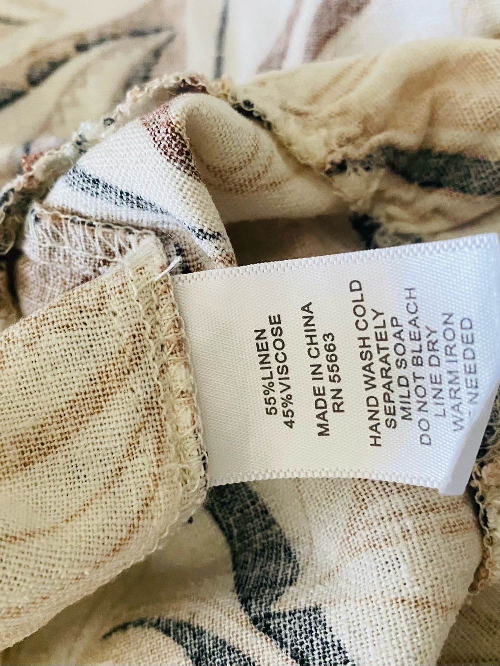 Nicole Miller New York Linen Blend Botanical Tiered Midi Dress Size L - Picture 4 of 4